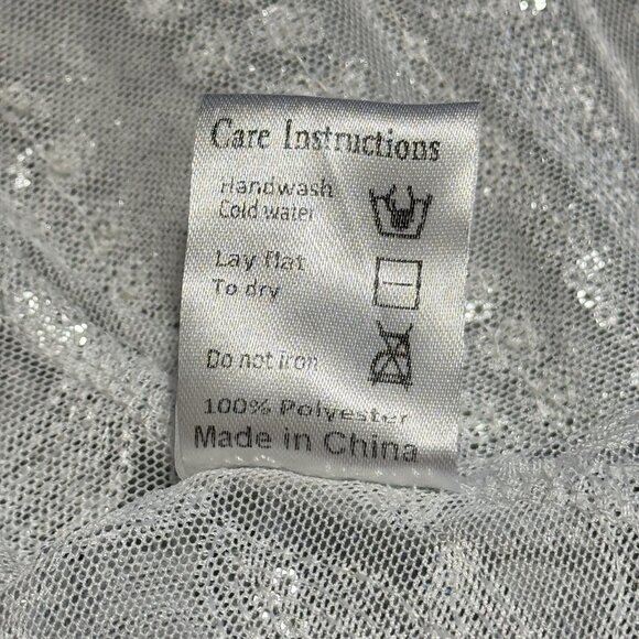 Anna Kaci Kimono L Cardigan Duster Silver Sequins Sheer Party Holiday Sexy - Picture 11 of 12